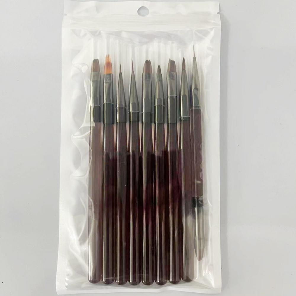 Hot selling Japanese Nail Brush Set, 9-Piece Design for Manicure and Pedicure, Perfect for DIY Beauty Care at Home