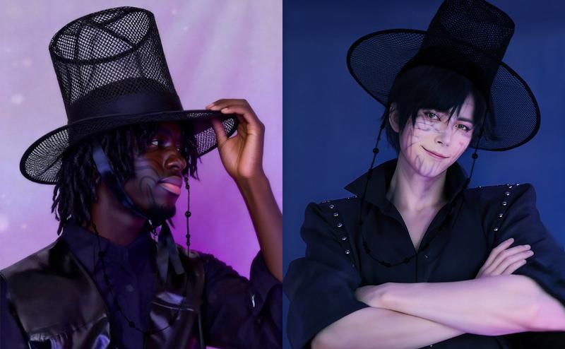 Korean Gat Hat Cosplay Accessory – Traditional Joseon Dynasty Black Mesh Hat with Beaded Chains & Ribbon | Kpop Idol Style Costume Hat for Men, Party & Stage Performance Womenswear Clothes