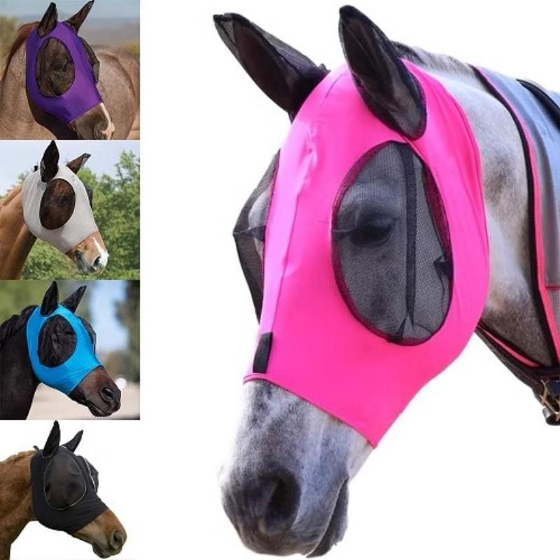Horse Fly Mask, Mosquito & Insect Protection, Mesh Breathable Horse Head Cover, Equestrian Gear, Ideal for Riding