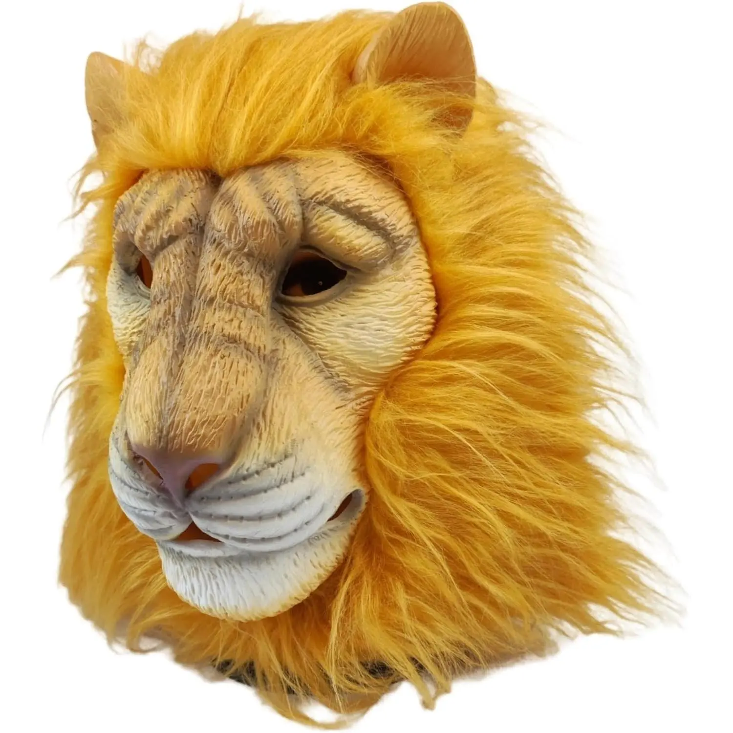 Adult Lion Costume Mask with Mane, Latex Material, Durable and Elastic, Perfect for Masquerade PartiesGift