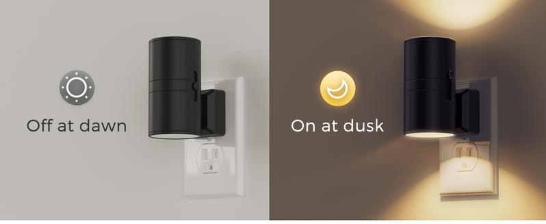 【2 Pack】 LED Night Light Plug in, Modern Night Lights Plug into Wall, Dusk to Dawn Sensor, Soft White 3000K, 0-100LM Adjustable Brightness, Dimmable Night Lights for Hallway Bedroom Stairway