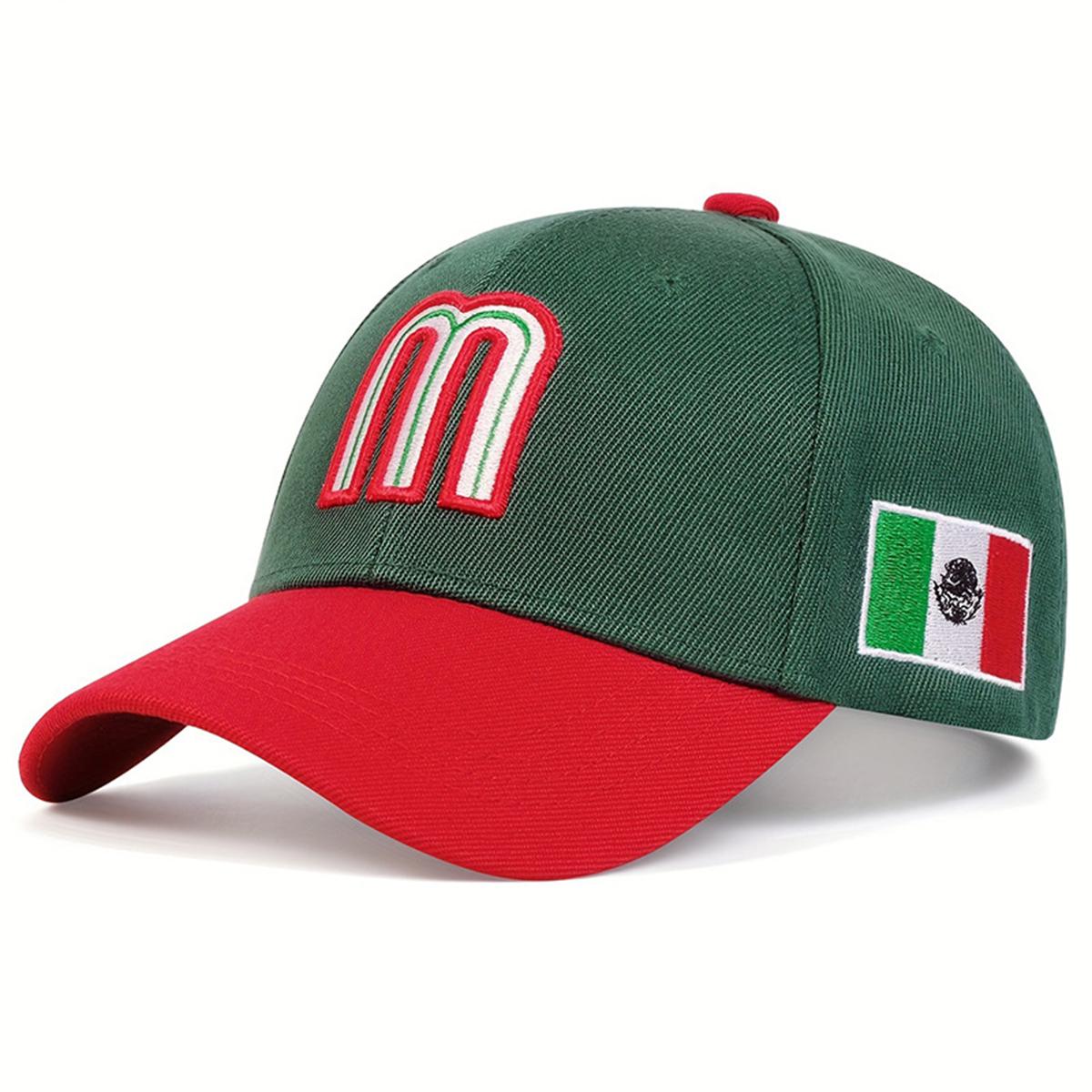 Mexico Baseball, Fitted Cap Adjustable Hat, Letter Embroidery Sun Protection Sports Hat