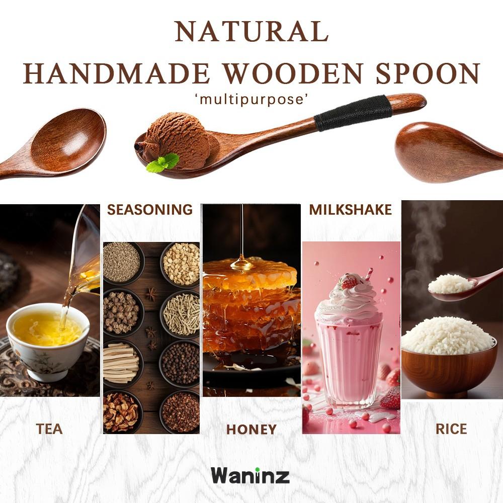 4/6 Piece Japanese Creative Wooden Spoons, Natural Eco-Friendly Soup Spoon, Sweetener Spoon, Baking Spoon Set/Cooking Spoon Set/Serving Spoon Set, Tableware Set, Kitchen Utensils Set, Cooking Tools
