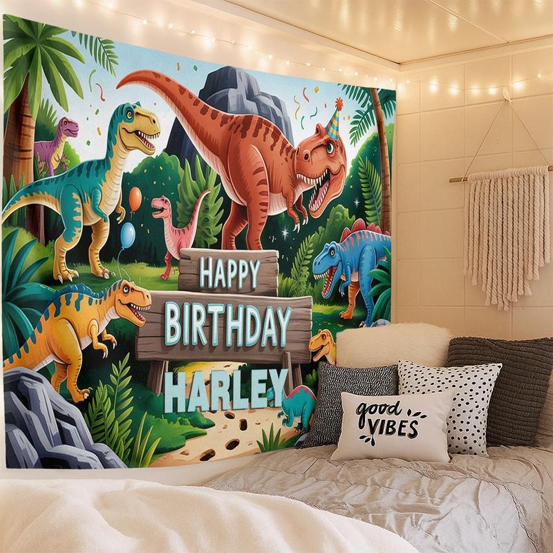 1pc Dinosaur Wall Hanging, Soft Polyester Tapestry for Bedroom, Living Room, Party Backdrop, Studio, Apartment Decor, Durable & Washable Wall Art