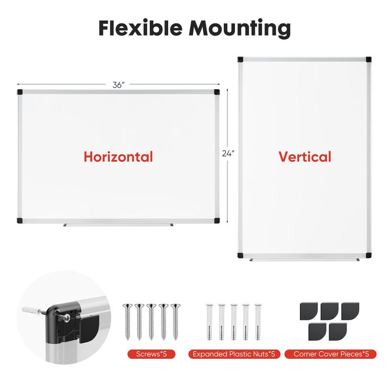 【Deal】Magnetic Dry Erase Board, 36 X 24 Inches White Board for Home Office School,Sliver Reinforced Aluminum Frame