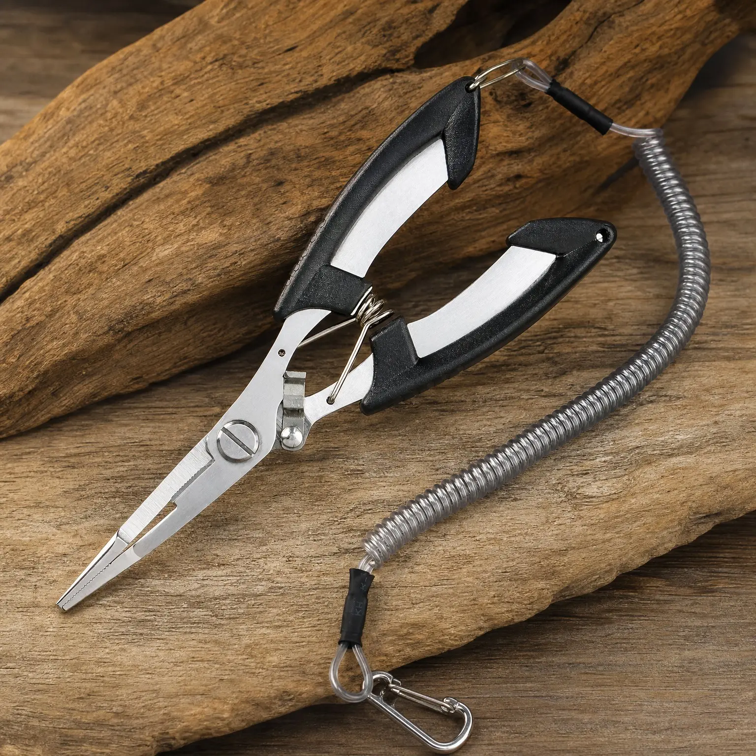 Small Stainless Steel Fishing Pliers with Scissors, Braid Cutters, Split Ring Pliers and Hook Remover
