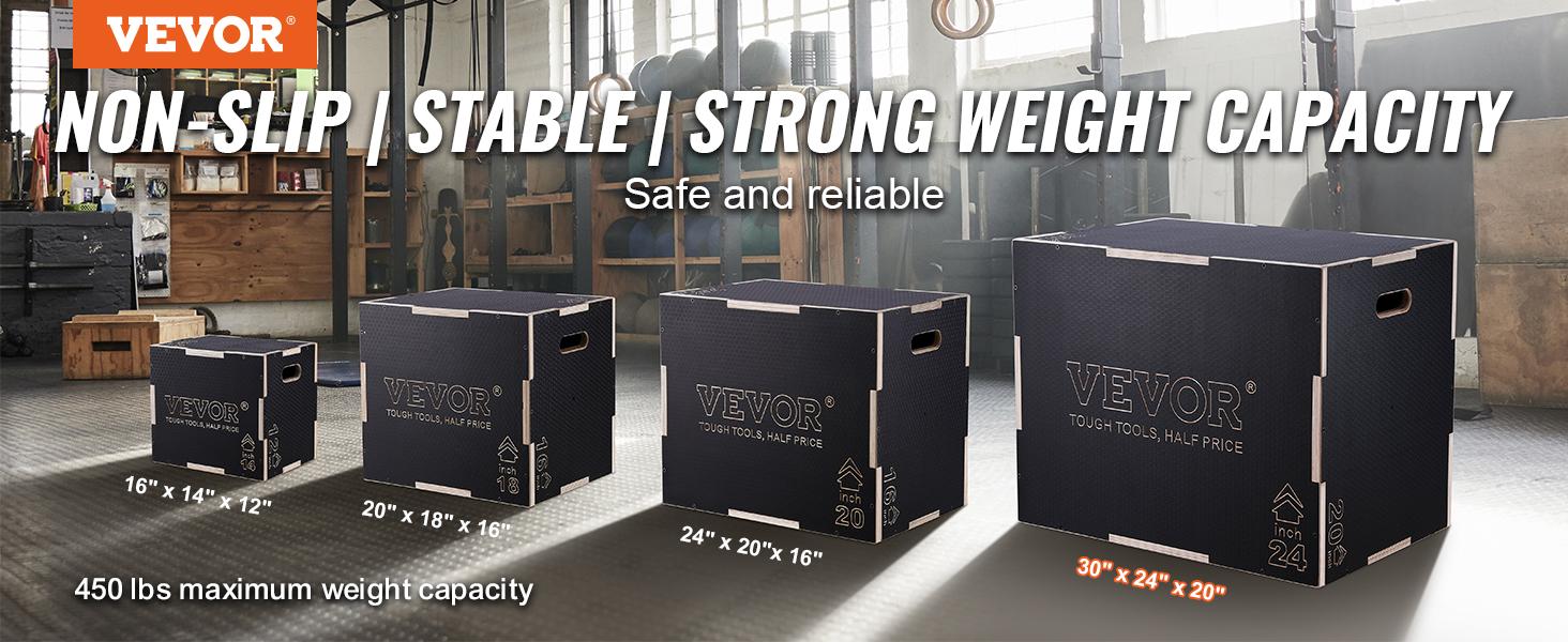 SummerWinsVEVOR 3 in 1 Plyometric Jump Box, 30/24/20 Inch Wooden Plyo Box, Platform Jumping Agility Box, Anti-Slip Fitness Exercise Step Up Box for Home Gym Training, Conditioning Strength Training, Blackdealsforyoudays SummerWinsVEVOR 3 in 1 Plyometric Jump Box, 30/24/20 Inch Wooden Plyo Box, Platform Jumping Agility Box, Anti-Slip Fitness Exercise Step Up Box for Home Gym Training, Conditioning Strength Training, Blackdealsforyoudays