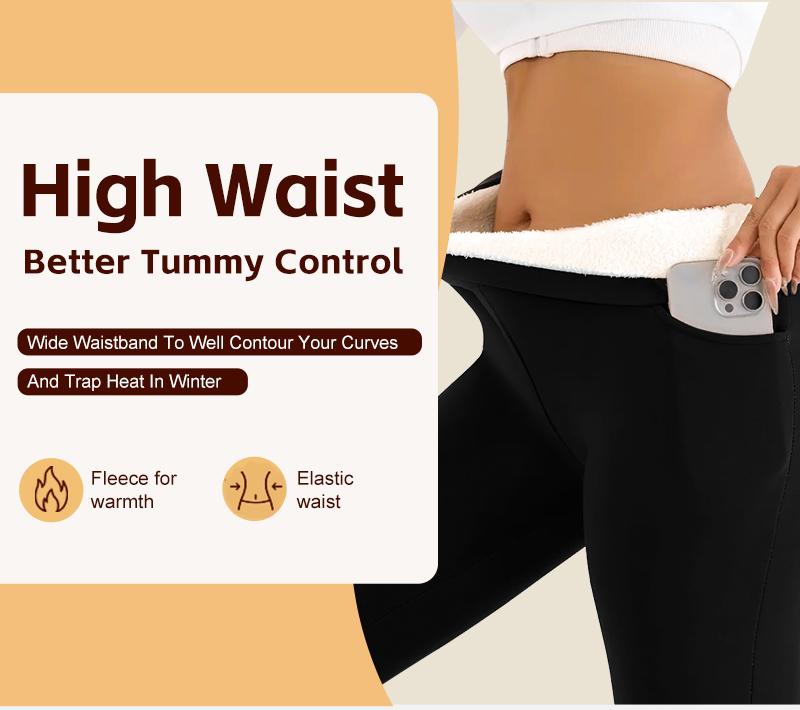 4pcs Cozy Thermal Pants - Soft, Comfy, Slim-Fit, Plush Lined, Elastic Waistband, Warm, Fleece-Lined, Winter Lingerie & Sleepwear for Women