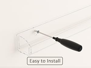 30 Inch Clear Nail Polish Wall Rack with Removable End Caps Set of 6, Acrylic Nail Polish Organizer Wall Mounted,Nail Polish Sorage Shelves for 192 Bottles (30 Inch)