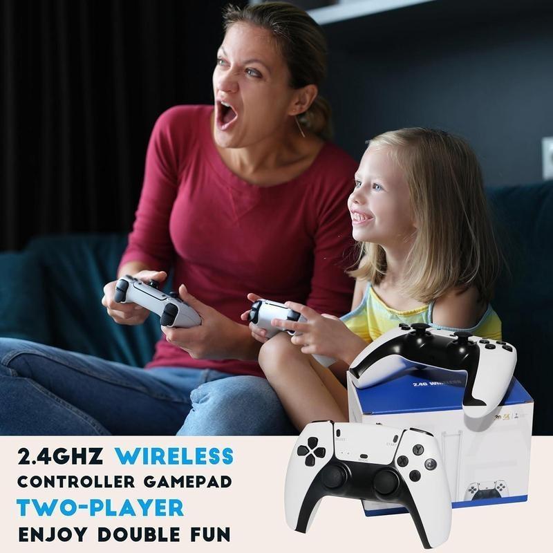 Wireless retro game console, retro game stick with over 20,000 games, 23 emulators, 64GB, Wireless Gaming Console, Retro Game Stick Pro with dual 2.4GHz wireless controllers, plug-and-play TV video games