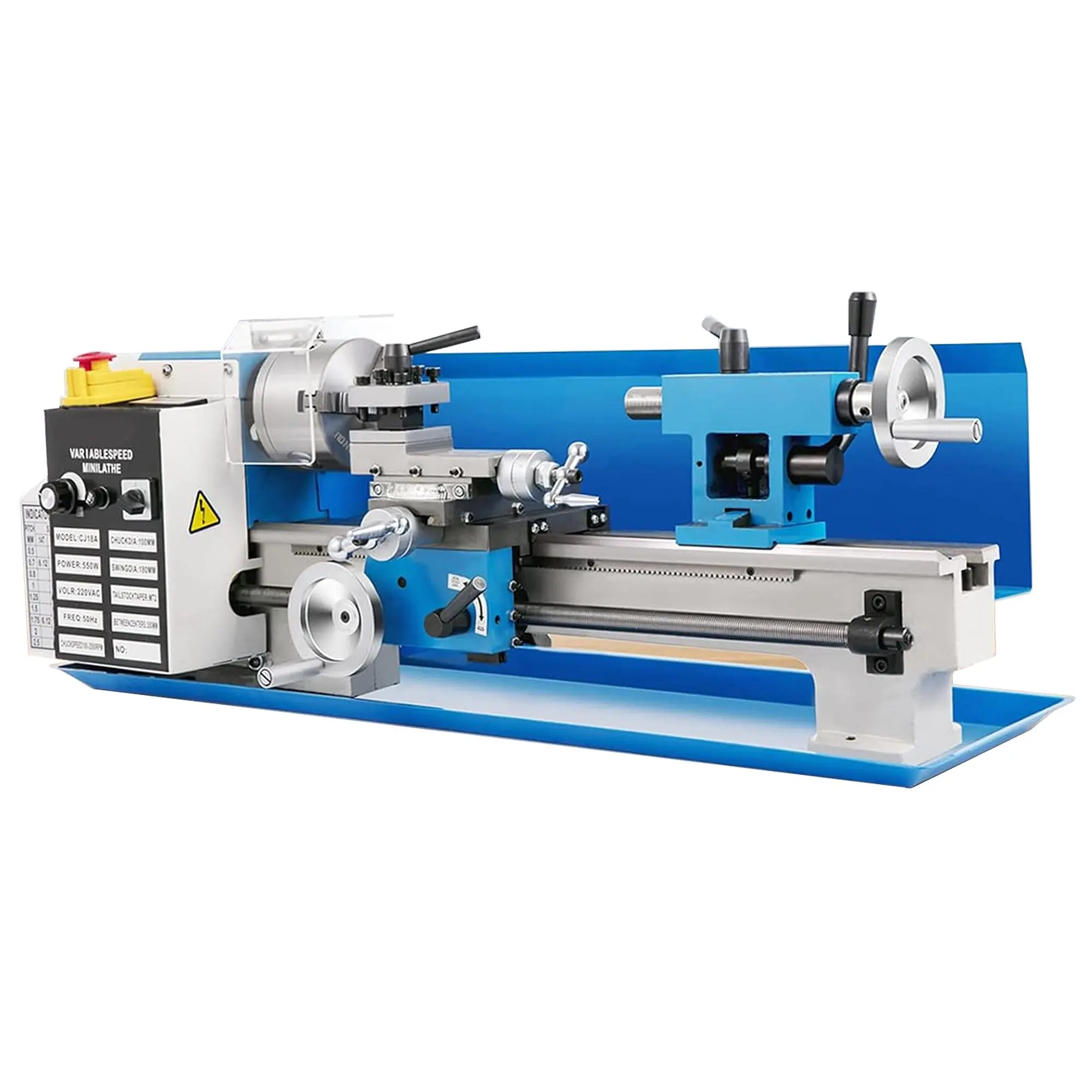 Compact Mini Metal Lathe,Adjustable Speed,3-Jaw Chuck, Digital Display, Benchtop Metalworking Tool