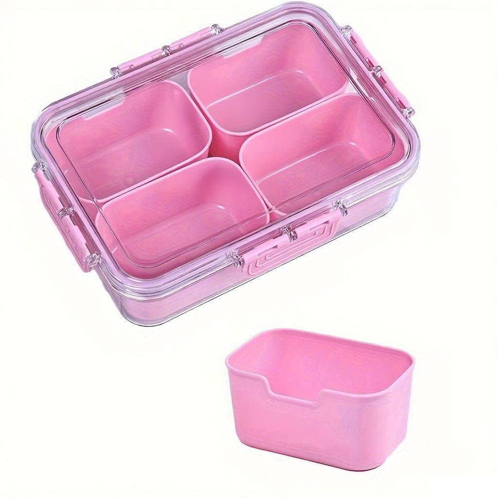 Four-Compartment Covered Snack Box, Food Storage Container, Ideal for Parties, Guests, Kitchen Use, Fruit Vegetable Snack Organizer