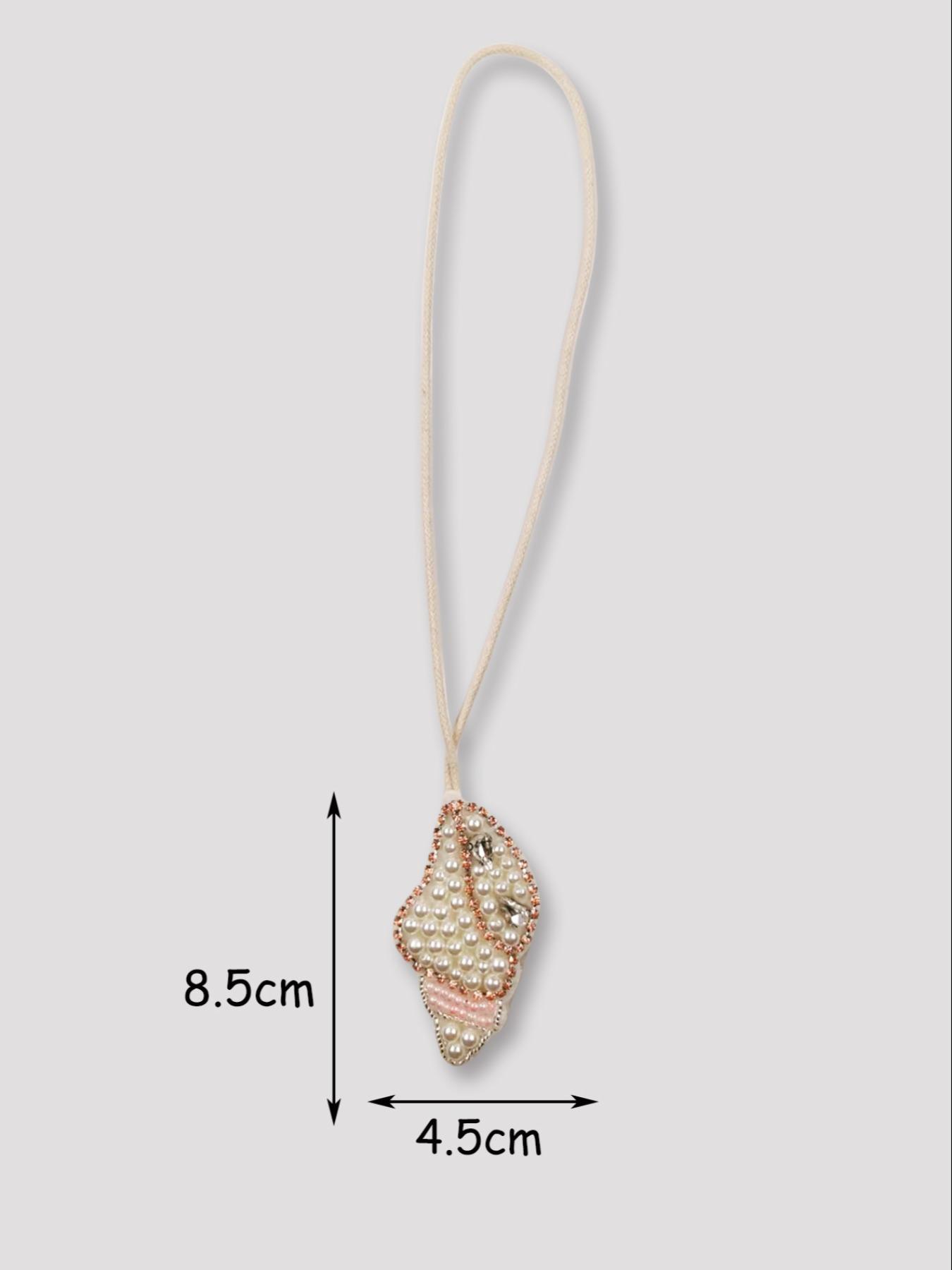 Handmade Shell Pattern Beaded Bag Charm, Sparkly Bag Charm, Bag Pendant, Casual Style Keychain Decoration, All Season Accessory for Bags & Keys