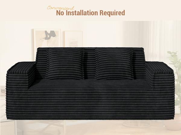 75'' Cloud Loveseat Sofa, No Assembly Required Comfy Deep Seat Couches 1 pcs for Living Room, Bedroom, Apartment