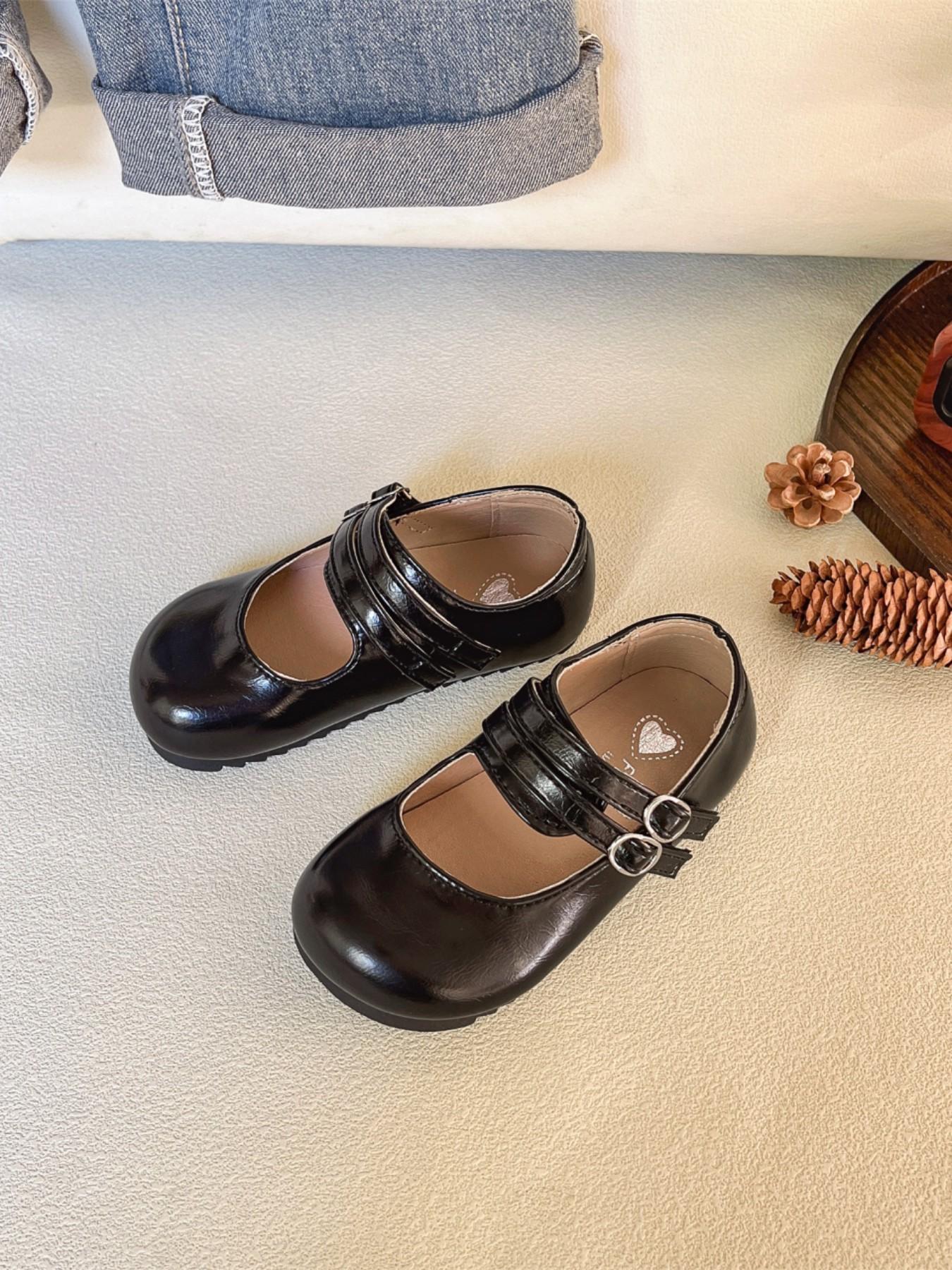 Girls' Mary Jane Leather Shoes Spring & Fall 2026 New Princess Style Ballet Flats Square Toe Versatile Small Leather Shoes