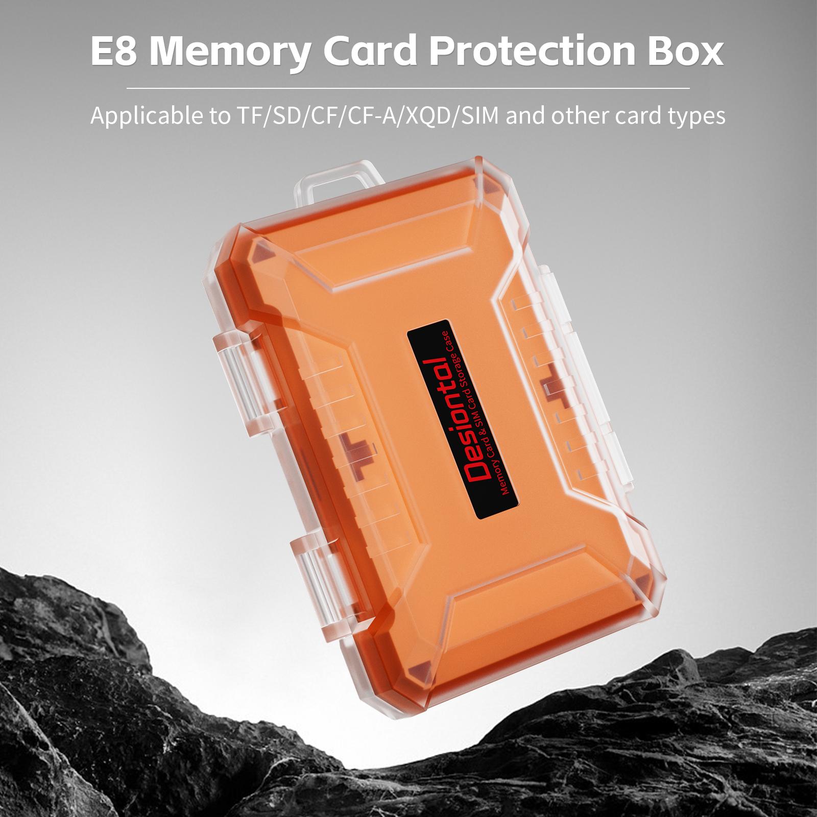 Desiontal E8 Memory Card Storage Box, Waterproof Silicone, High Aesthetic Value, Transparent Three Color, Multiple Models