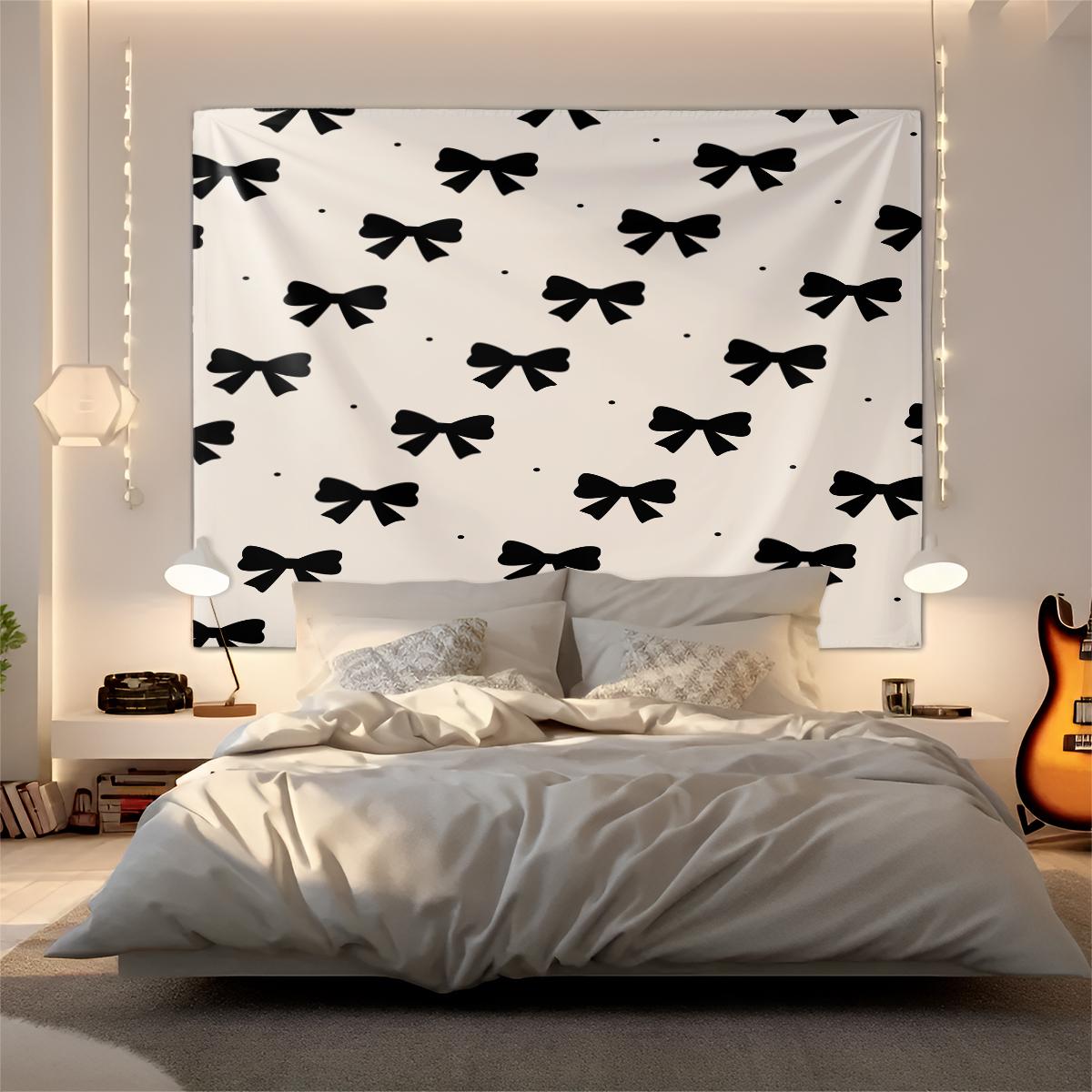 Bow Series Cute Romantic Sweet Decorative Tapestry, Gentle Healing Girlish Aesthetic, Photo & Party Backdrop, Housewarming Birthday Valentine's Day Christmas Gift