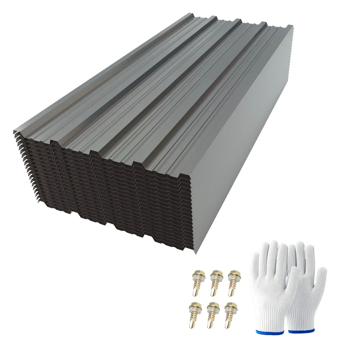 20 Pcs Corrugated Galvanized Metal Roofing Panels (42.52in x 18.9in) - Waterproof, Weather Resistant Roofing & Siding Panels for Outdoor House, Storage Shed