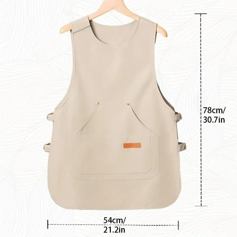 Waterproof Work Apron for Women, Cross-Back Pinafore Smock with Multi-Pocket Design for Gardening, Crafts & Florist Work, Sleeveless Design, Oilresist Coverage, Spill‑Proof Apron, High-Quality Fabric Apron With Pockets Pocketed Aprons