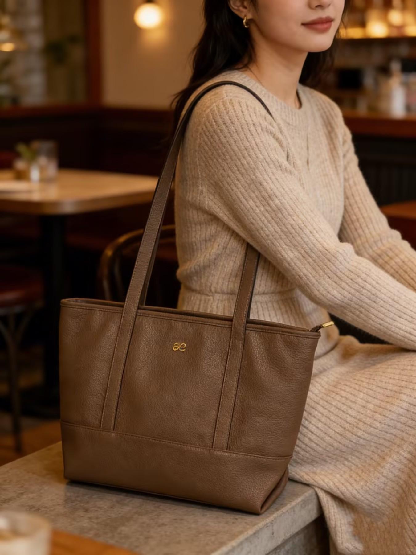 House of Littlebunny Corporate Daily Tote Bag, Sophisticated Leather Design, Organizational Compartments, Ideal for Career Women