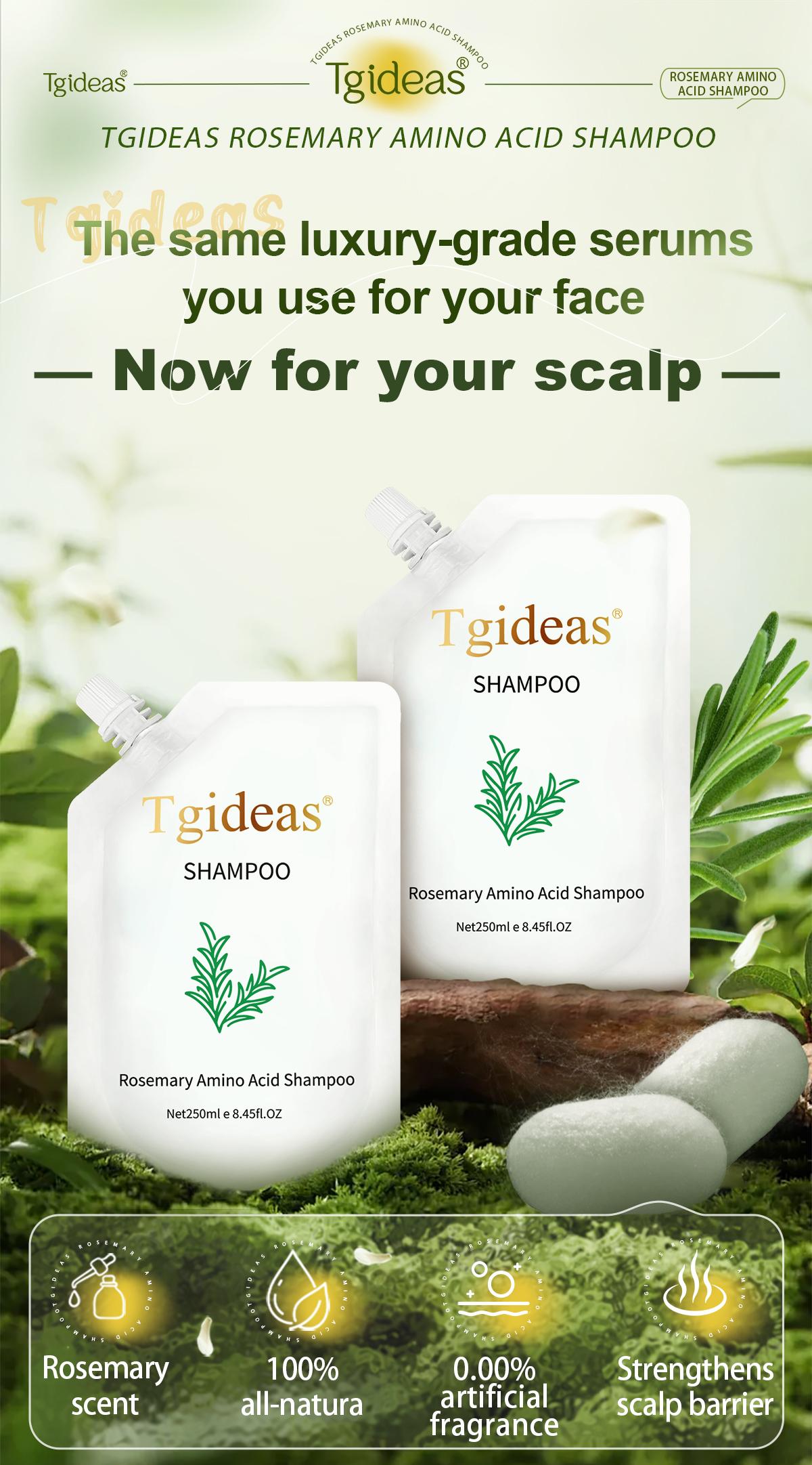 【 Buy 1-Get 1 Free!】Tgideas Anti-Hair Fall Hair Loss Treatment Shampoo Oil Control Anti Dandruff Haircare Rosemary Zinc PCA Help Hair Growth Amino Acid Hydrolyzed Protein Repair Reduce Hair Loss Scalp Cleanser Conditioner 250ML Gentle Smoother