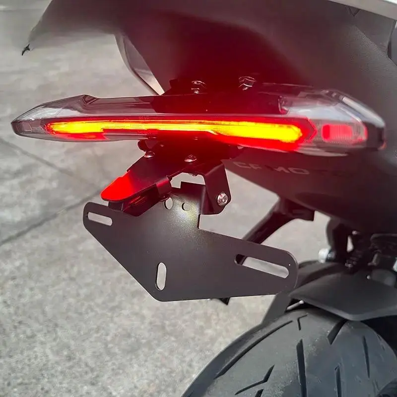 Motorcycle Tail Tidy Fender Eliminator with LED Light, Mount Bracket & License Plate Holder for CFMOTO 675 Series Bikes (675 SR, SS, NK, SR-R, 2024, 2025+), Cfmoto Bikes