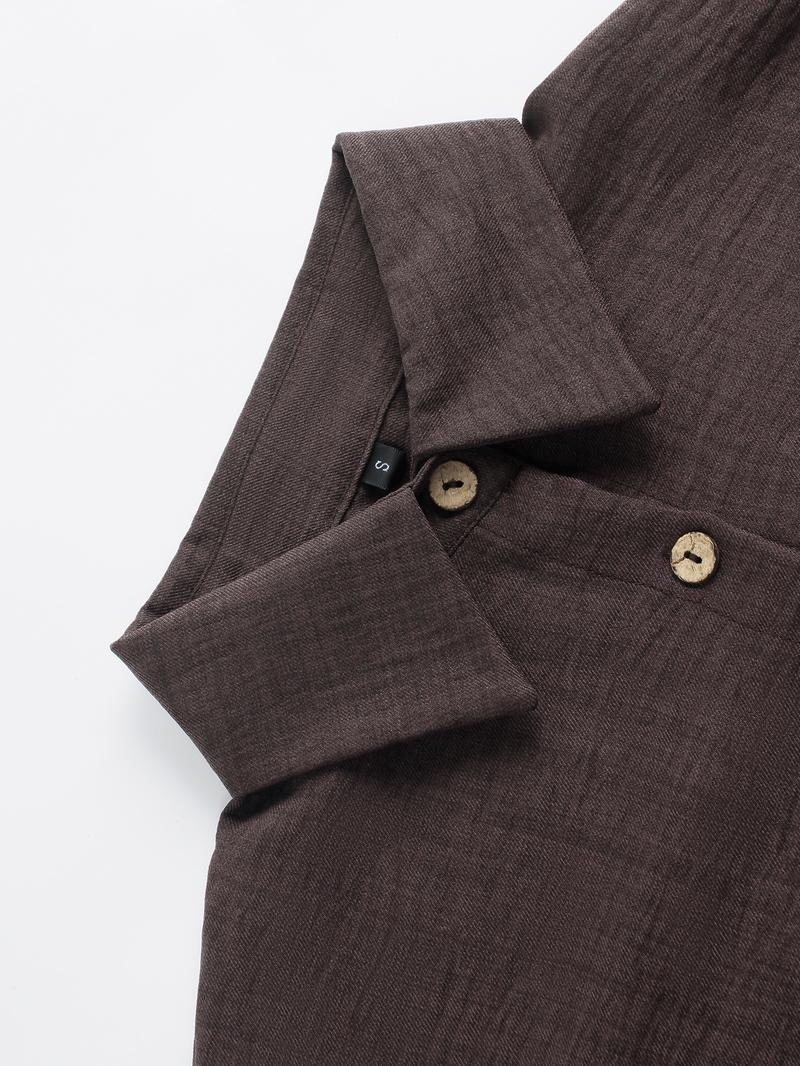 Women's Casual Sporty Shirt Long Pants Set, Loose Button-Up Top Wide Leg Pants Two-Piece Set, Comfortable and Stylish