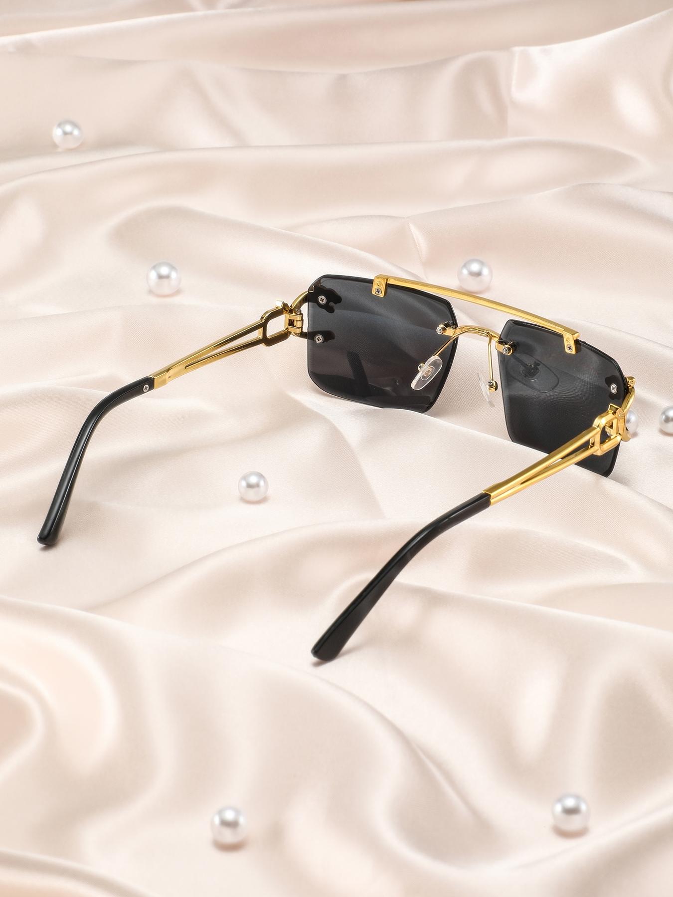 Women's New Frameless Leopard Head Decorative Glasses, Vintage Fashion Eyewear, Perfect Gift for Halloween Christmas Easter Valentine's Day, Rimless Shades