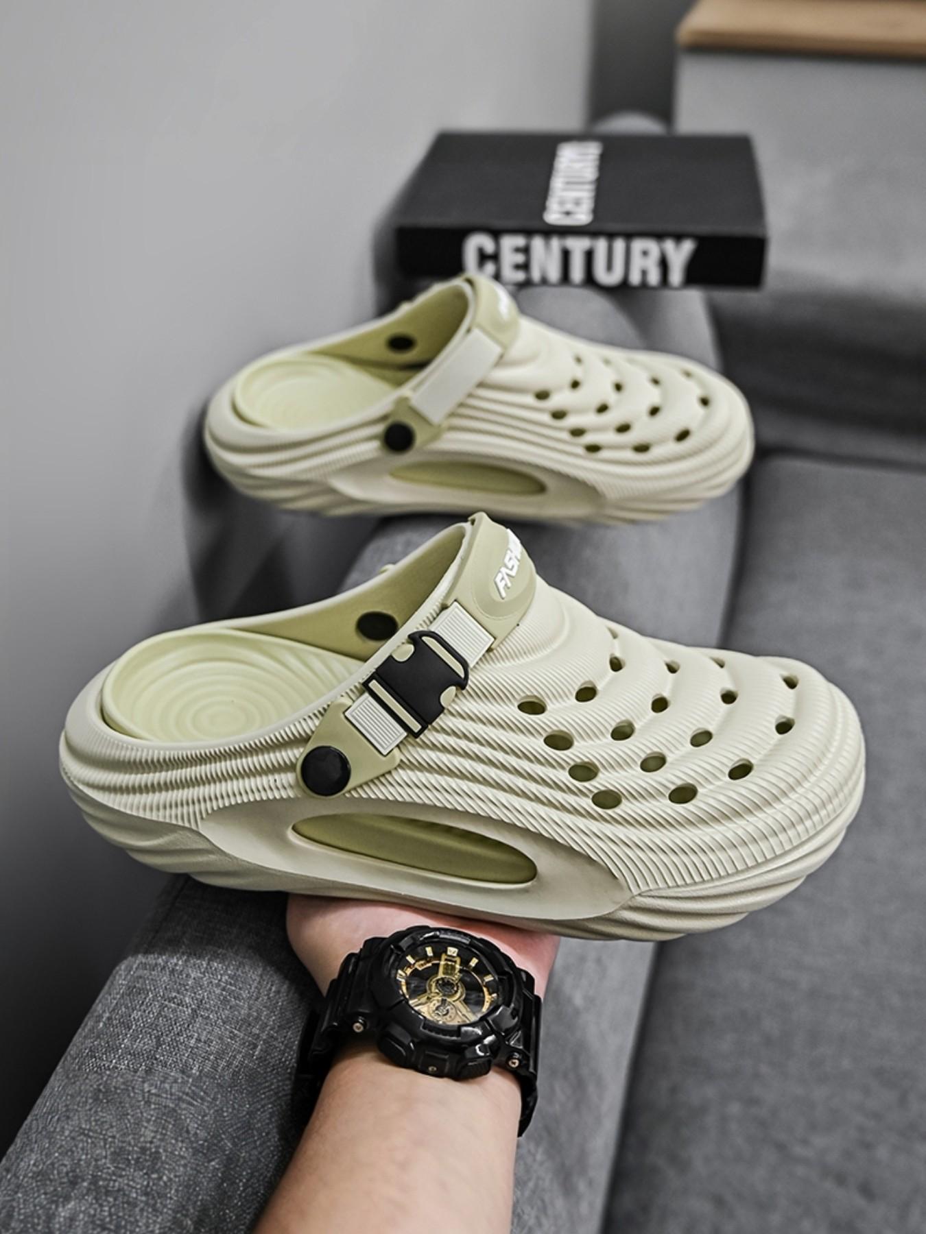 Men's Breathable Anti-Slip Thick Sole Slippers, Eva Wrapped Head Soft Bottom, Indoor Outdoor Use, All-Season Universal Fit