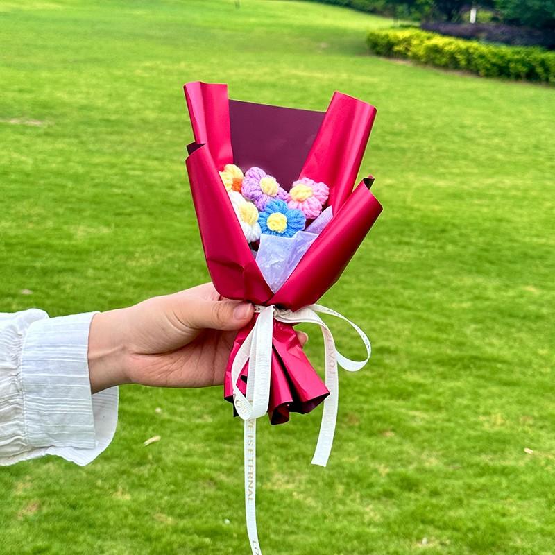 Creative Knitted Bouquet Gift, Mother's Day Valentine's Day Special Occasion Decorative Flower Arrangement, Unique Present Idea