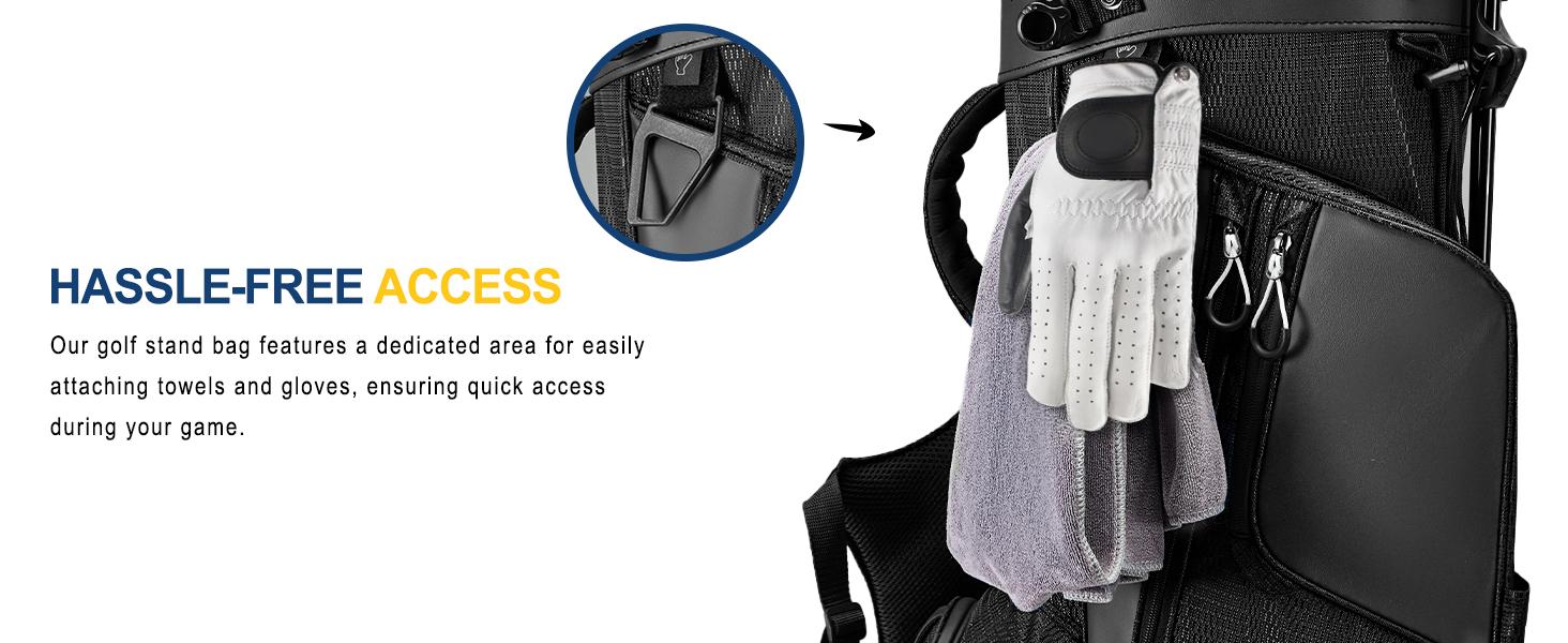 UNIHIMAL 14-Way Golf Stand Bag, Full Length Premium PU Leather Golf Bag with Plush Top, Magnetic Pocket, Dual Strap and Rain Cover for Men