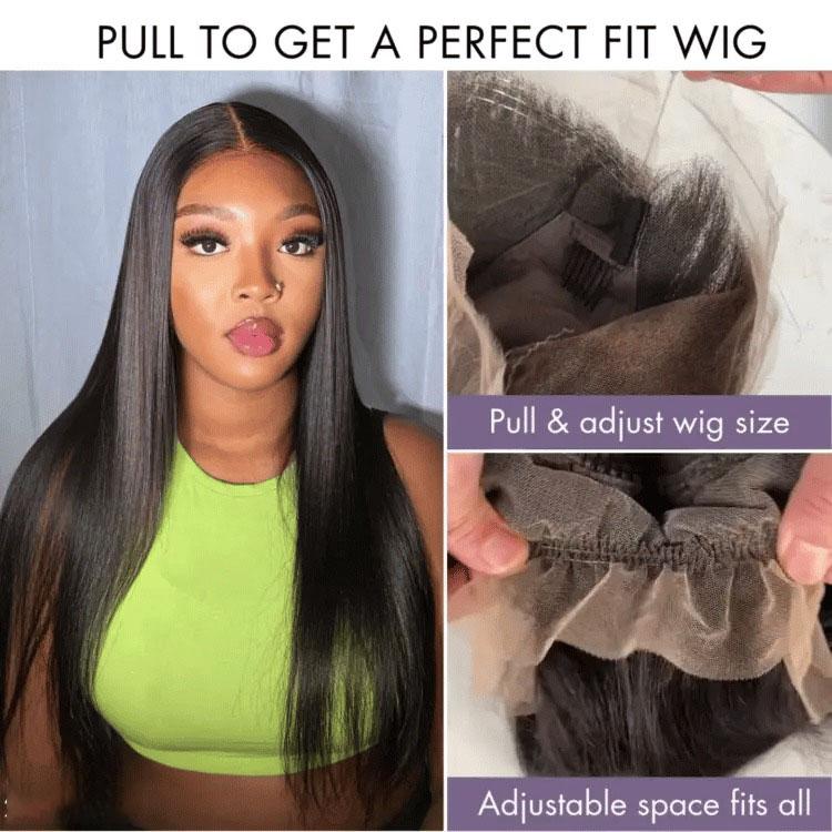 Bling Hair Invisi Strap 360 Full Lace Frontal Wigs Human Hair Bone Straight Wigs Brazilian Virgin Wigs Pre Plucked Drawstring Wig for Women 180 Density TikTokShopBlackFriday