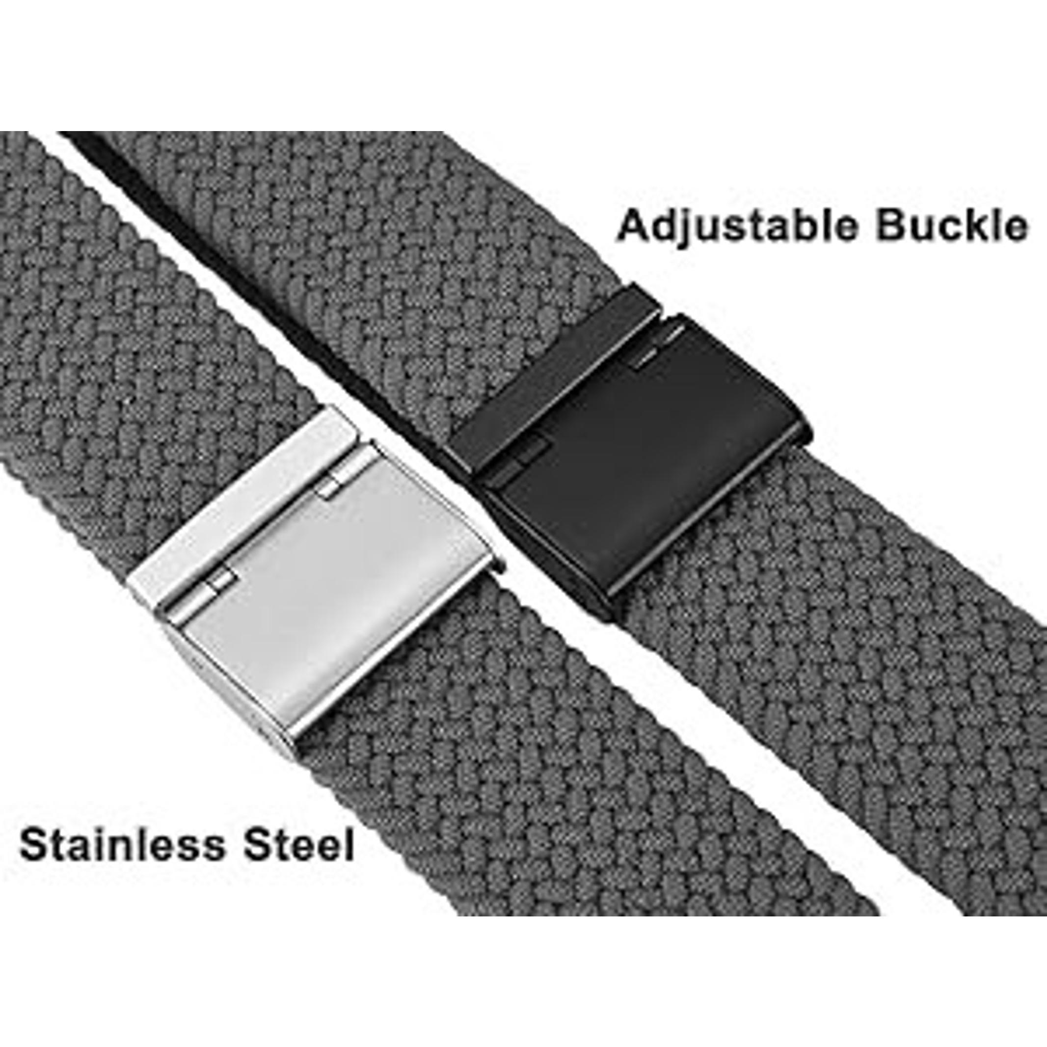 22mm Braided Nylon Watch Band for Men & Women, Quick Release, Black Stainless Steel Buckle - BlackGift