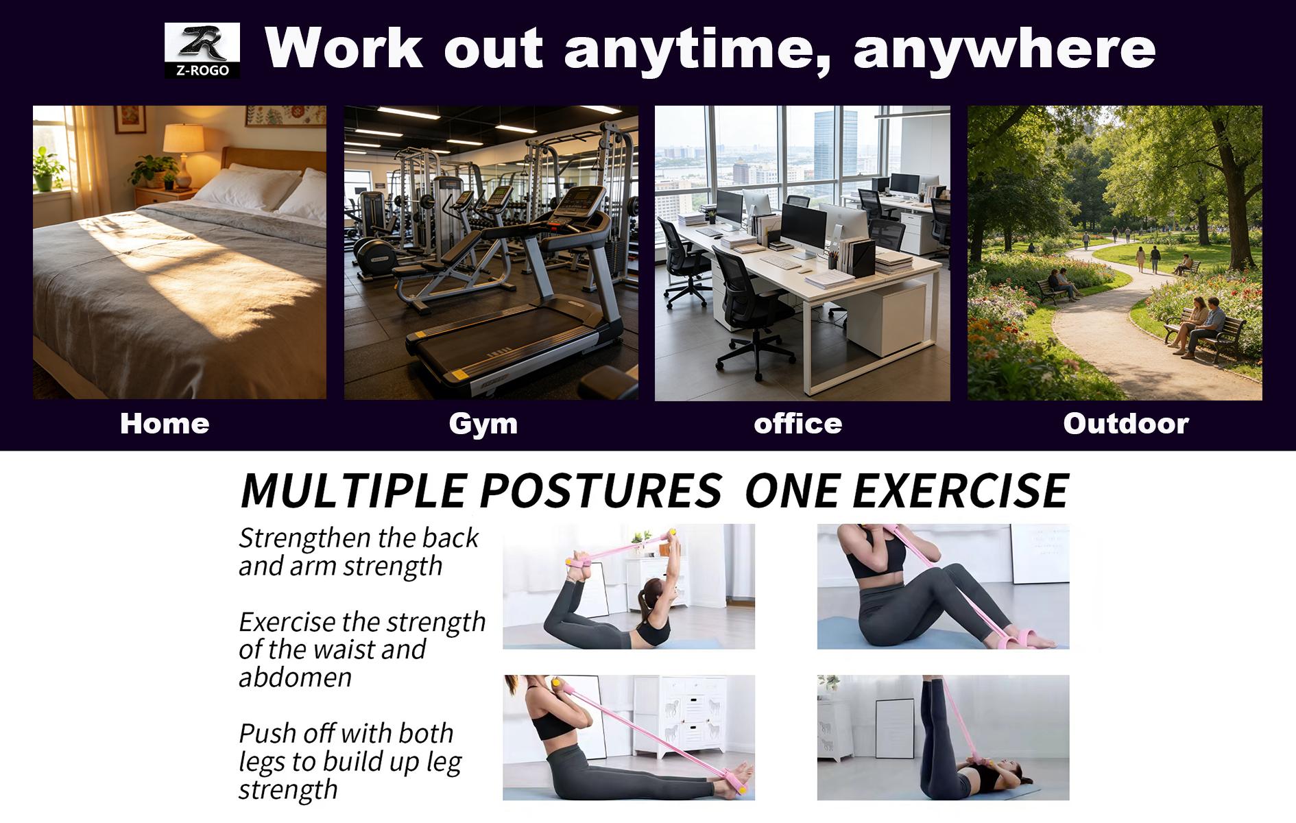 Z-ROGO Multifunction Pedal Resistance Band | Portable Foot Pedal Exerciser for Full-Body Home Workout, Stretching, Fitness Training & Abdominal Exercise | Adjustable & Durable Elastic Sport Band