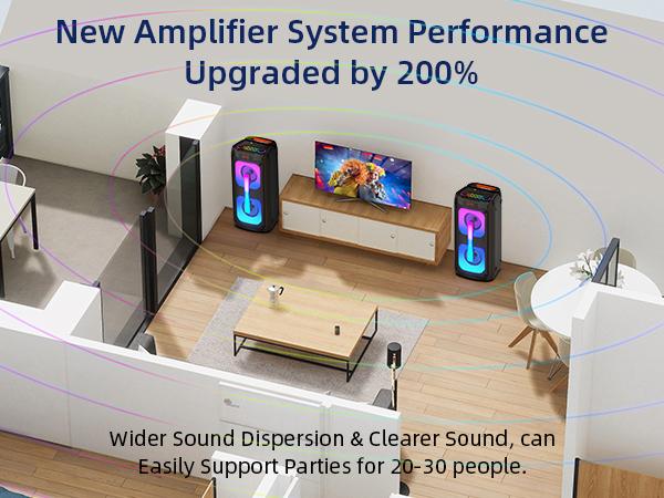 Karaoke Machine for Adults, Portable Bluetooth Speaker with 2 Wireless Microphones, Portable PA System with Disco Lights for Big Party, Outdoor, Ideal Gifts for Family, Music Lover