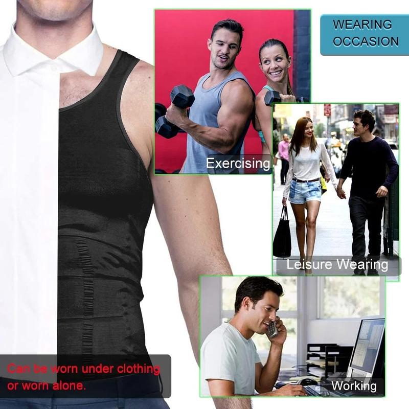 1/2/3/4 Packs Menswear Body Shaper Shapewear Sports Vest Men Compression Shirt  Breathable Stretchy Gym Lightweight Tummy Control Tops Suits Soft Fabric Formal Bestie