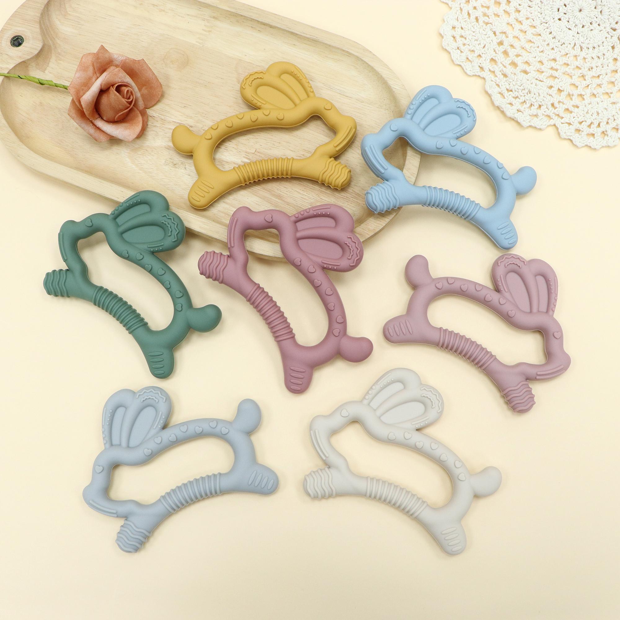 Baby Teething Toy, Easy to Grip Rabbit Silicone Teether, Comfortable & Safe Design, Perfect for Soothing Baby Gums