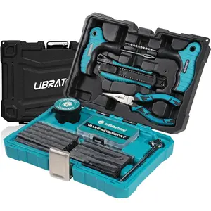 Libraton Tire Repair Kit, 78PCS Tire Plug Kit Heavy Duty Professional Repair Tools to Fix Punctures and Plug Patch Flats, Tubeless Tire Patch Kit for Car, Motorcycle, ATV, SUV, Truck, Tractor, Trailer