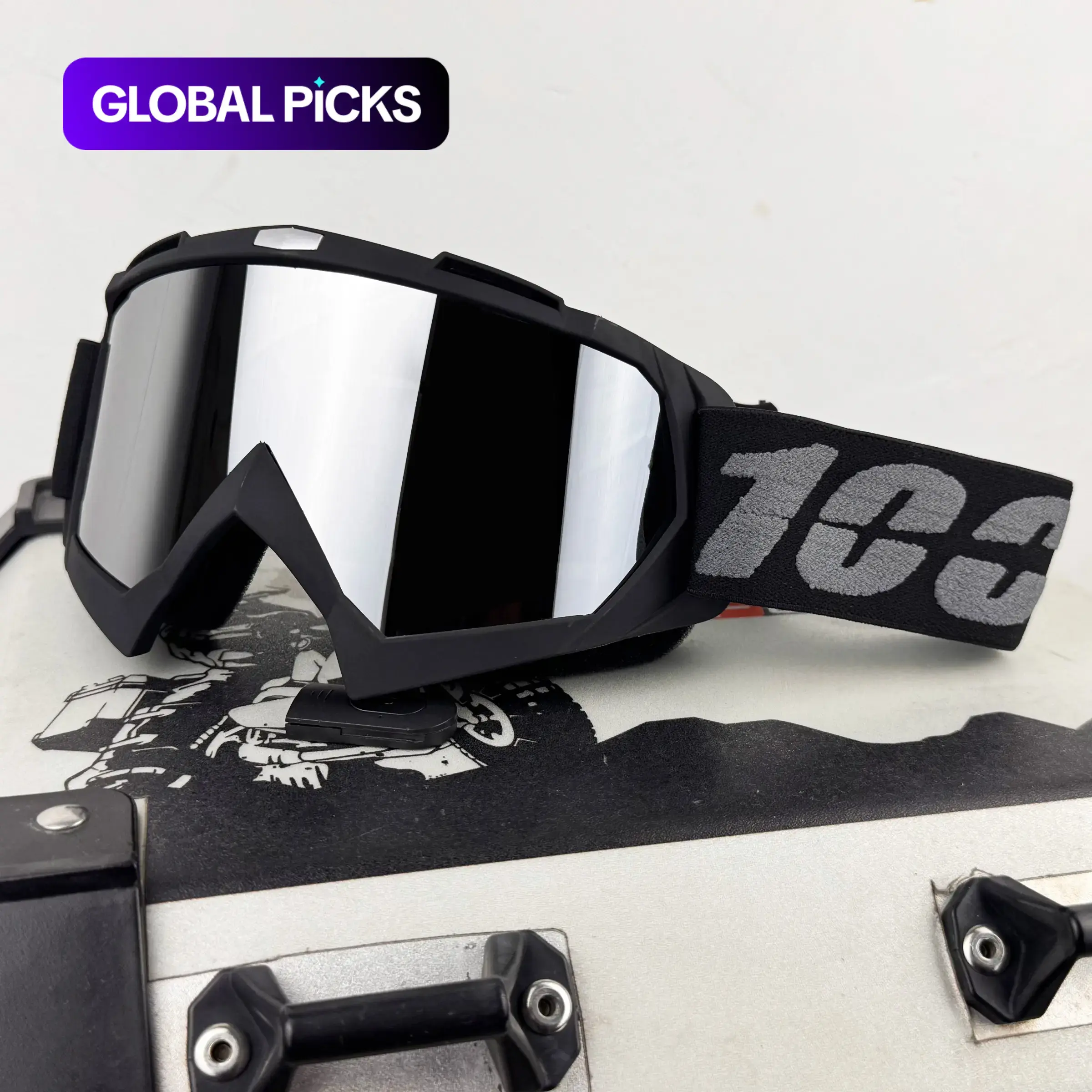 1pc Motorcycle Goggles Protective Gear, Polycarbonate Lens, Anti-Fog Dust- and Wind-Proof Shockproof Design, Universal Helmet-Compatible for Dirt Bike, ATV, Off-Road and Street Riding
