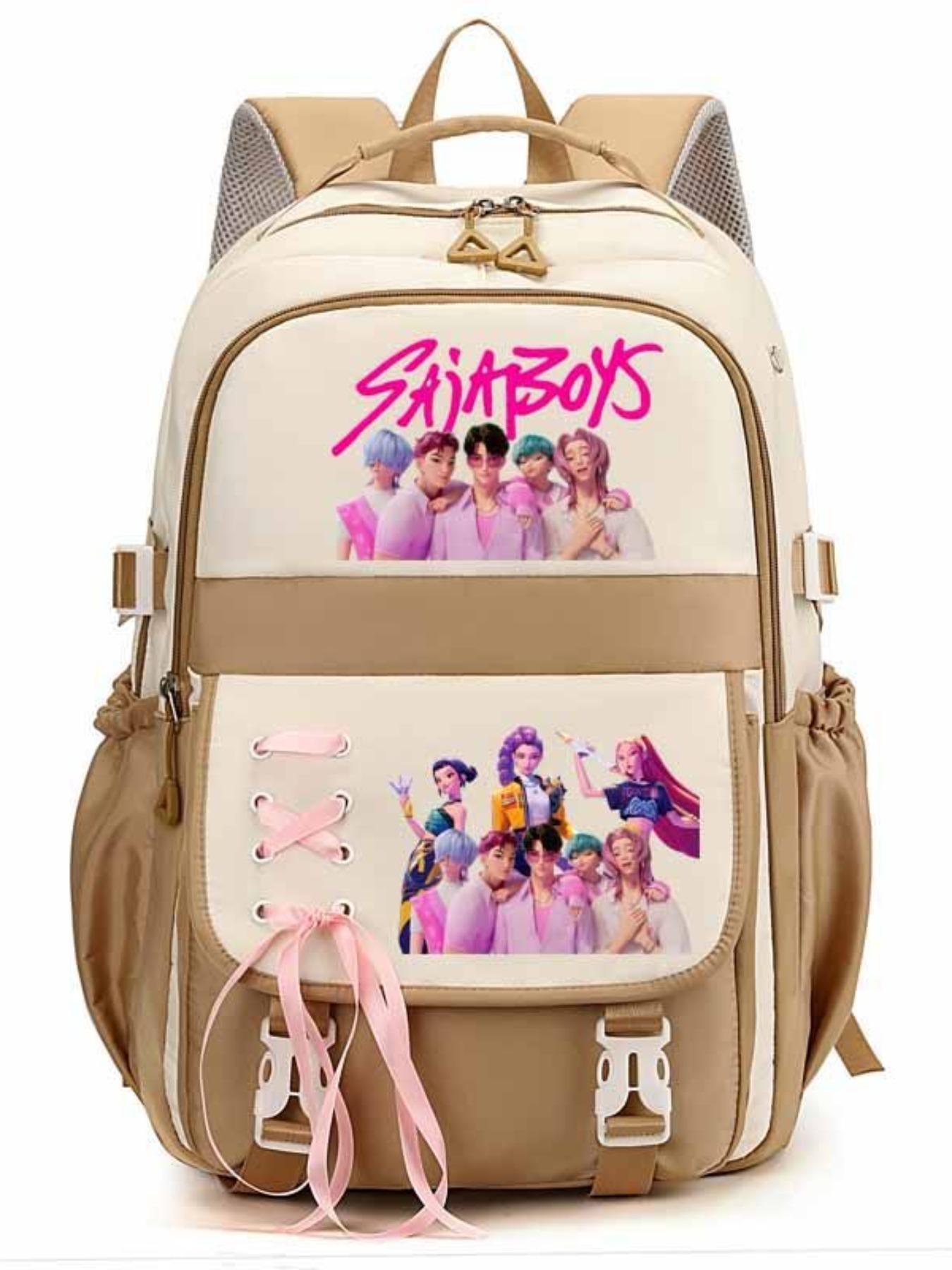 Cute Kpop Hunter Girl Group Cartoon, Sweet Jk Student Shoulder Bag, Anime Style, All Seasons, Cute Versatile Backpack, Cross-Border New Arrival