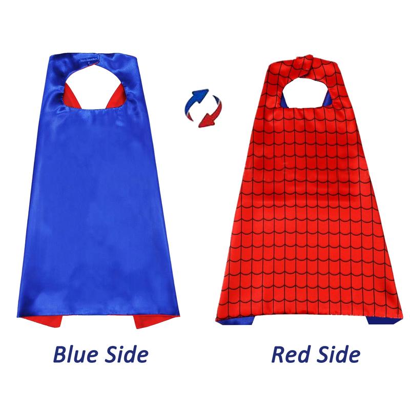 Superhero Cape Set with Spider Web Pattern, Eye Mask and Wrist Guards, Role Play Costume, Spiderman Costume Guy for Birthday Party, Halloween, Christmas