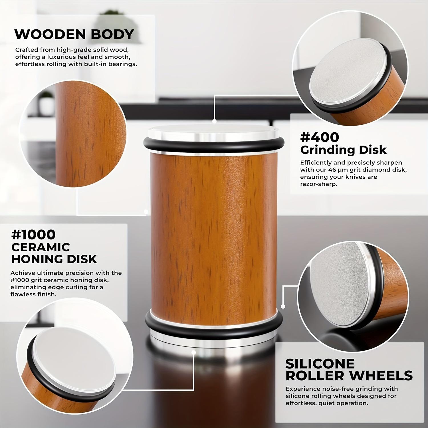 Rolling Knife Sharpener Kit With Diamonds And CeramicDiscs,With Different Angles For Sharp Edges,For AnyHardness Of Steel, medium, Wooden sharpening tumbler forhoning knives pocket knife Kitchen Gadgets KitchenGadgets Rolling Knife Sharpener Kit With Diamonds And CeramicDiscs,With Different Angles For Sharp Edges,For AnyHardness Of Steel, medium, Wooden sharpening tumbler forhoning knives pocket knife Kitchen Gadgets KitchenGadgets