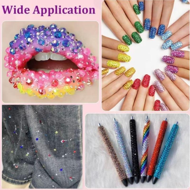 DIY Diamond Bedazzling Glitter Kit with 3mm Mixed Resin Rhinestones & B7000 Glue, Perfect for DIY Crafts, Clothing, Nail Art Supplies & Glitter Decorative Nails