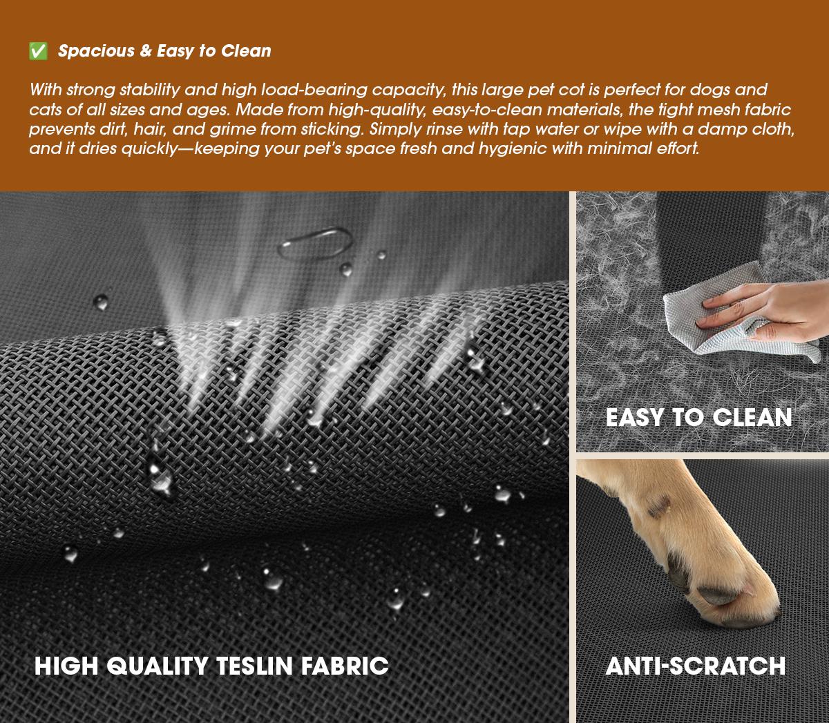 【TikTokShopSpringGlowUp】 VALUXE Elevated Dog Bed for Large Dogs, Cooling Pet Cot with Breathable Mesh & Durable Frame, Easy to Clean Raised Pet Mats for Indoor & Outdoor Home