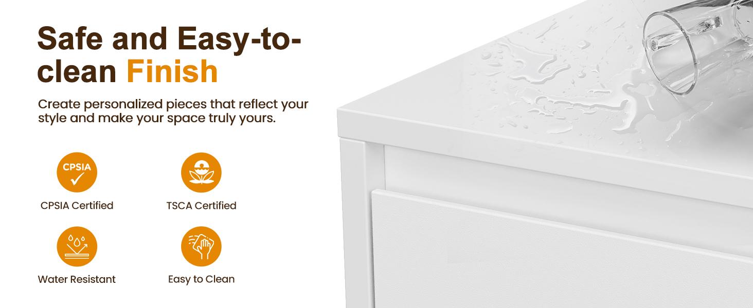 RoyalCraft Robot Nightstand with LED Light Strips, End Table with 360 Degree Rotating Drawer, Modern Design Bedside Table with Glass Door Storage, Wood Cabinet for Bedroom, Home Office Furniture Organize