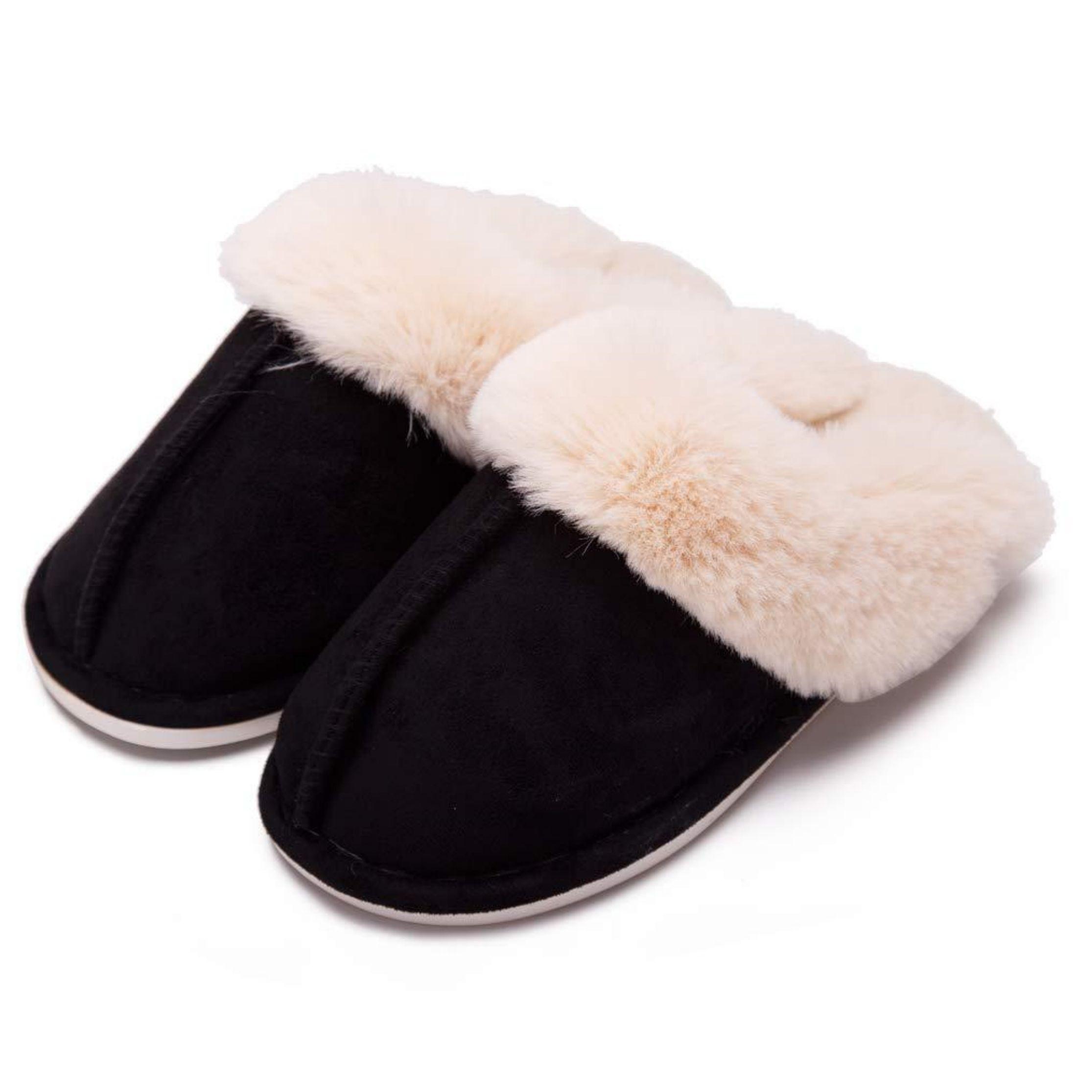 Women's Slippers Fluffy Memory Foam House Bedroom Slippers Anti-Skid Plush for Indoor Outdoor Slippers