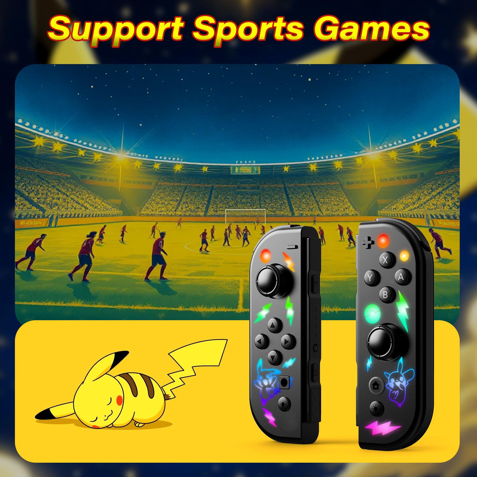 【Halloween】JORREP Game Controller (L/R) Switch Controller- Wireless Game Controller，Ergonomic Grip, Dual Vibration，Cool lights