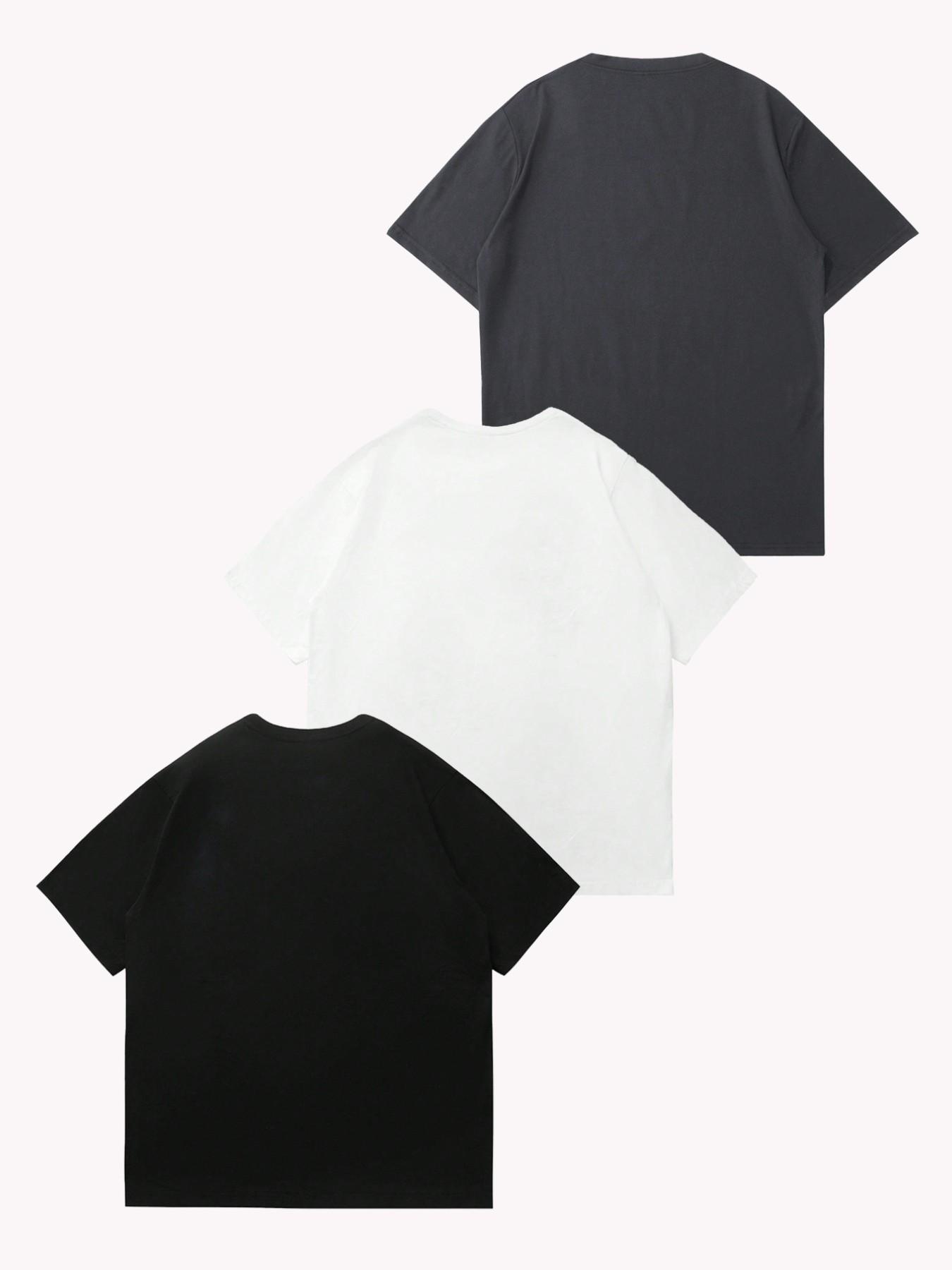 Obm Men's Classic Fit Short Sleeve T-Shirt Set, Breathable and Comfortable, Ideal for Sports and Casual Wear, Soft and Durable Fabric