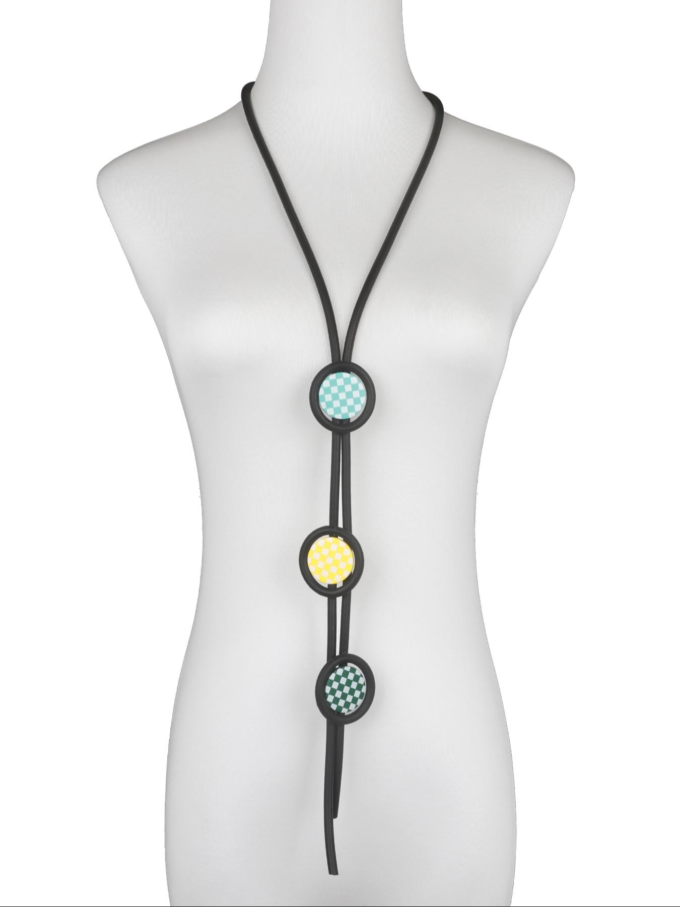 Fashionable Plaid Pattern Accessory, Casual Chic Women's Jewelry, Modern Style Daily Wear Necklace, Perfect for Office and Dates