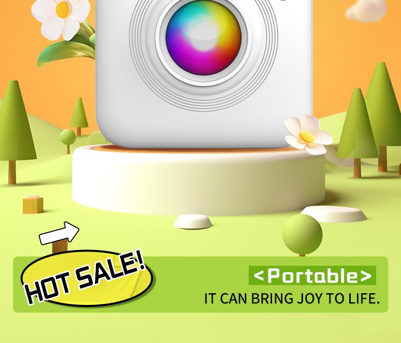 Mini Printer: Inkless Wireless Portable Design, Supports Photos Text Web Pages Bills, Perfect for Instant Printing Anytime Anywhere